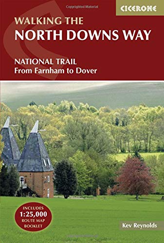 Book cover for “Walking The North Downs Way” with windmill image.