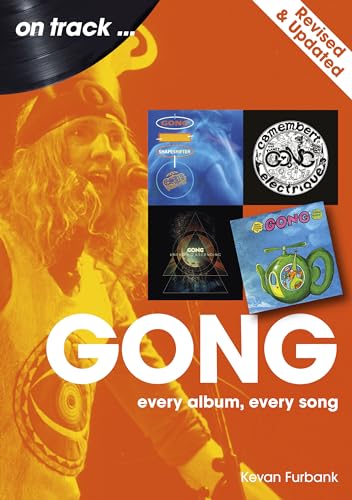 Book cover for “Gong On Track” featuring band member and album art.