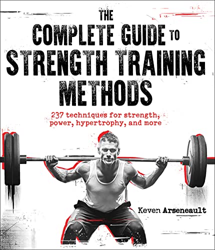 Book cover: “The Complete Guide to Strength Training Methods” with a weightlifter.