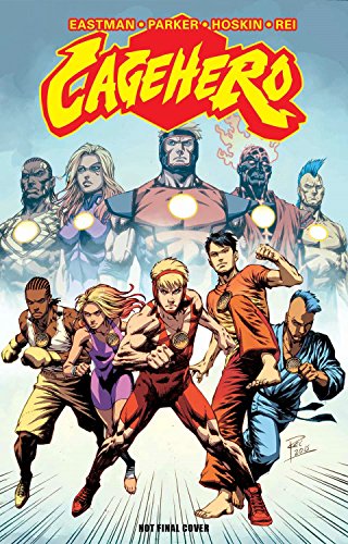 Comic book cover featuring a group of diverse superheroes in action.