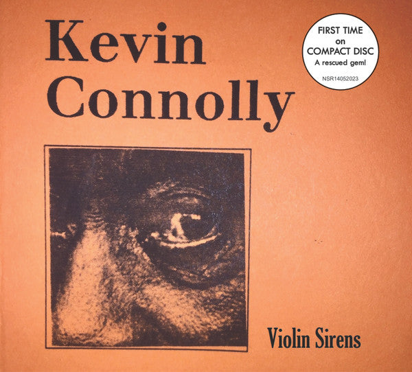 CD cover for “Violin Sirens” by Kevin Connolly, featuring a black and white portrait.