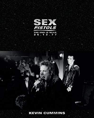 Book cover: Sex Pistols concert photo, black and white, 1977.