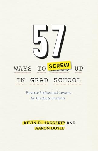 Book cover with large white “57” and text about graduate school mistakes.