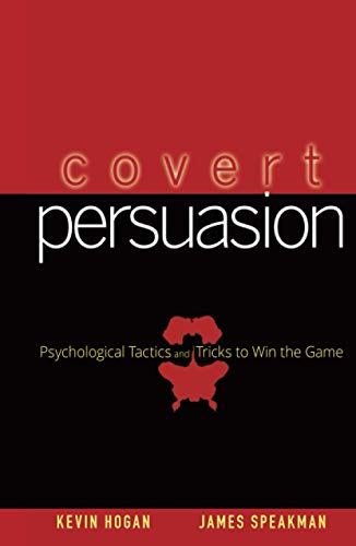 Book cover: "Covert Persuasion" with red text and a silhouetted face.