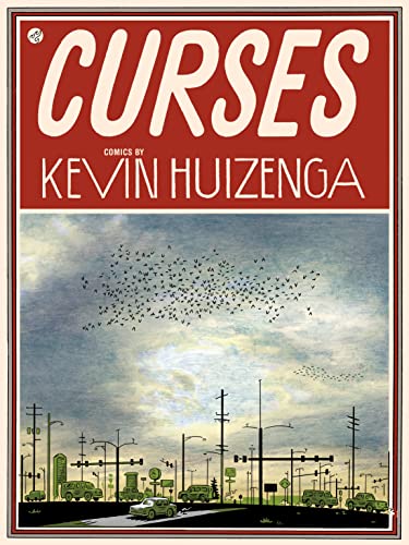 Book cover: “Curses” by Kevin Huizenga, with a cloudy sky and power lines.