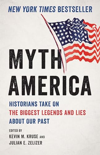 Book cover: "Myth America" with a distressed American flag image.