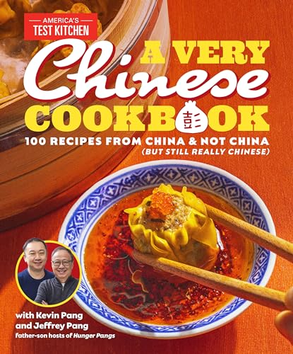 Cookbook cover featuring dumplings, bowls, and portraits of Kevin and Jeffrey Pang.