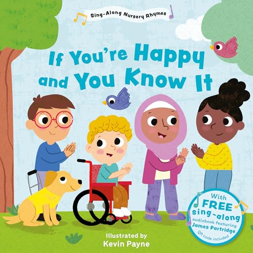 Book cover featuring diverse children clapping, including a child in a wheelchair and dog.