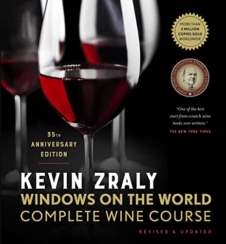 Book cover: "Kevin Zraly Windows on the World" with red wine glasses.