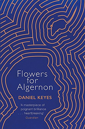 "Book cover with blue background, maze-like pattern, and profile of a man's face."