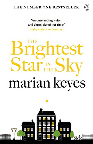 Book cover: "The Brightest Star in the Sky" by Marian Keyes, with buildings.