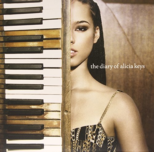 Alicia Keys album cover featuring her face partially obscured by a piano.