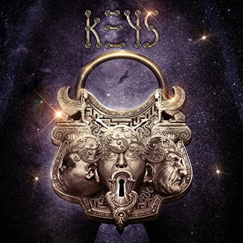 CD cover with ornate padlock against a starry, dark purple background.
