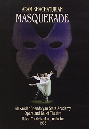 DVD cover for Khachaturian’s “Masquerade” featuring ballet dancers and a mask.