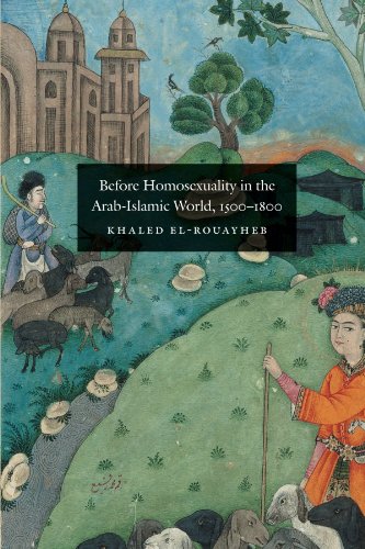 Book cover with historical painting of figures and landscape, titled "Before Homosexuality...