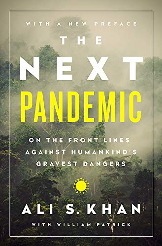 Book cover for "The Next Pandemic" with a forest background.