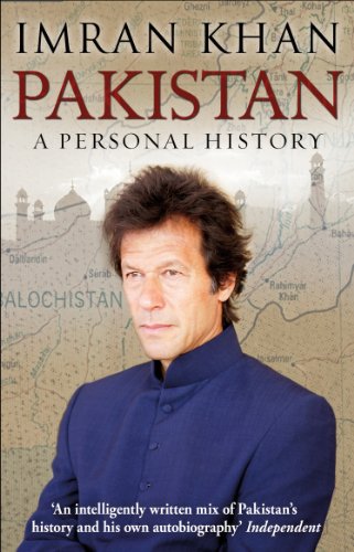 Book cover: Imran Khan’s “Pakistan: A Personal History” with his portrait.