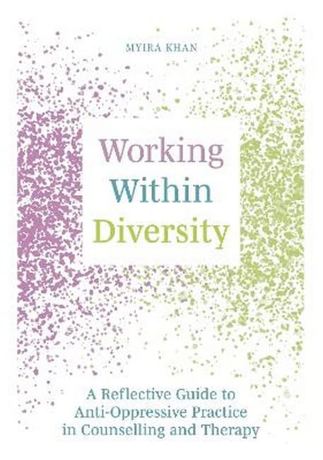 Book cover with title Working Within Diversity and colorful speckled patterns on white background.