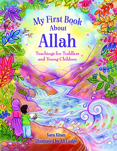 Book cover showing a child and adult looking at a colorful, illustrated nature scene.
