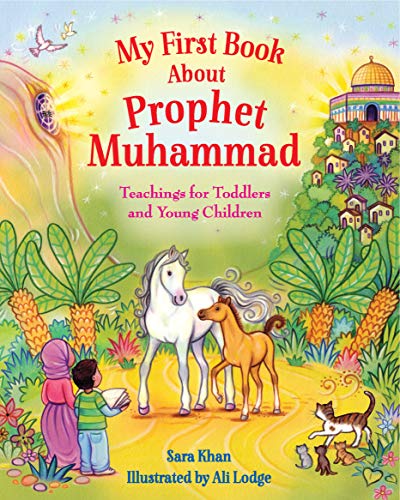 Children's book cover featuring a horse, foal, and children in a colorful landscape.