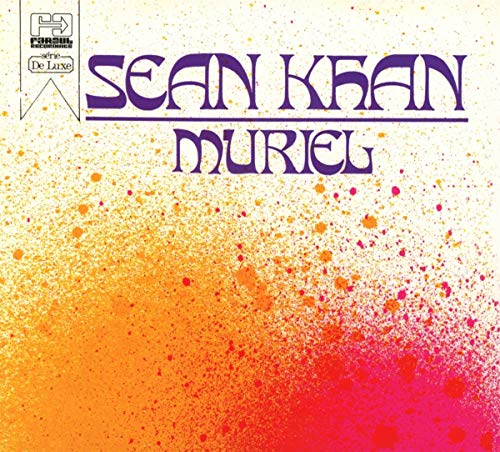 CD cover for Sean Khan’s “Muriel” with orange and yellow spray paint effect.