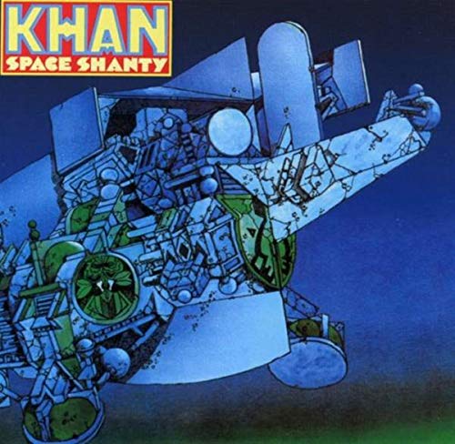 “Khan - Space Shanty” CD cover featuring a detailed, blue spaceship illustration.