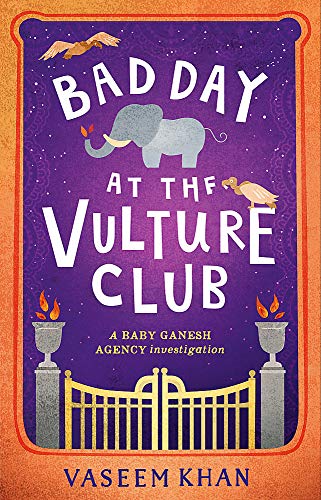Book cover: purple background, elephant, birds, and ornate golden gate.
