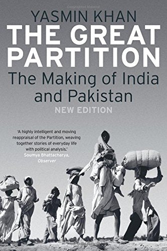 Black and white photo of people walking with belongings on book cover.
