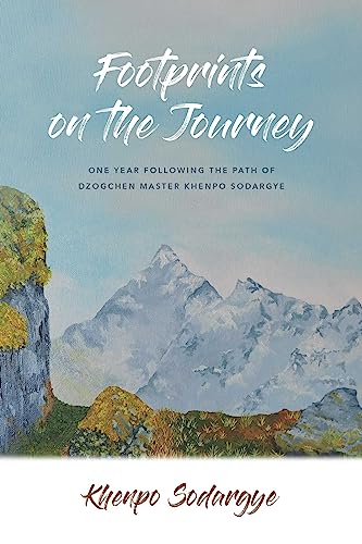 Book cover with mountains, titled “Footprints on the Journey” by Khenpo Sodargye.