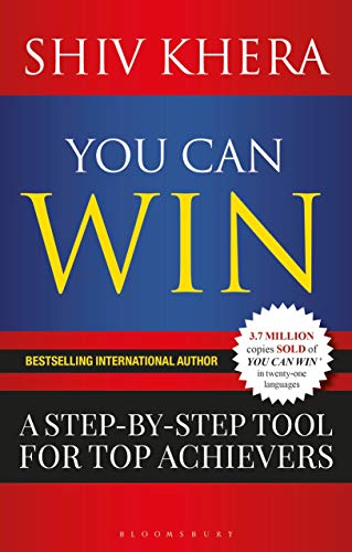 Book cover: "You Can Win" by Shiv Khera, blue and gold text.