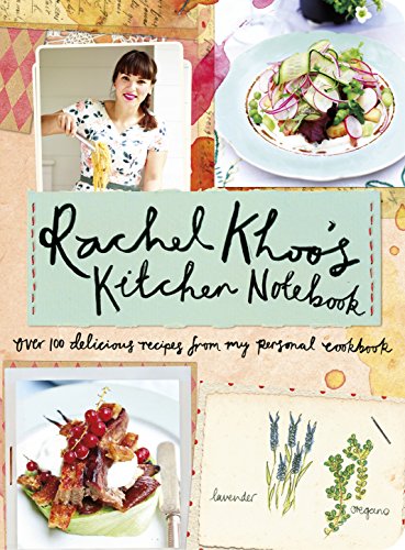 Cookbook cover with food photos, handwritten title, and chef Rachel Khoo.