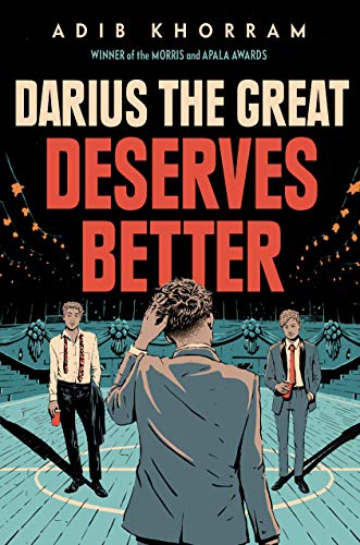 Book cover: two young men in suits, illustrated, with red title text.