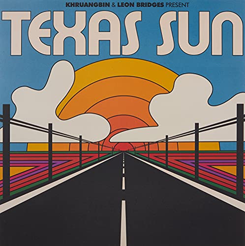 Texas Sun" album cover: highway receding towards a stylized orange sun.