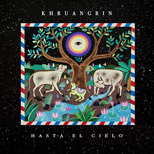 CD cover: colorful tree with cows, stream, and an eye motif.