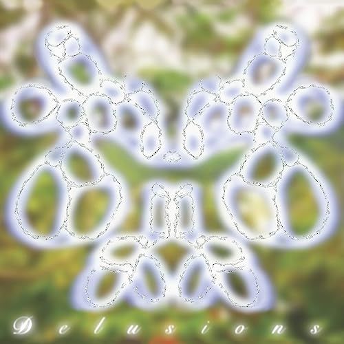 CD cover for “Delusions” by Kibi James, featuring a butterfly design.