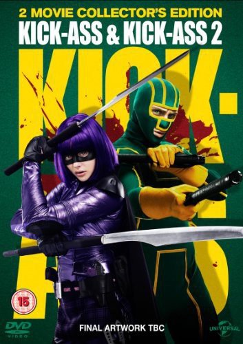 DVD cover for "Kick-Ass" 1 & 2 featuring masked figures with weapons.