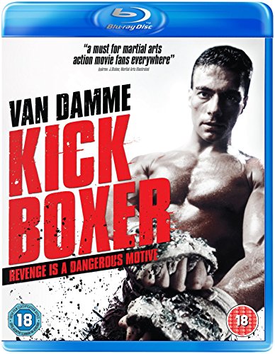“Kickboxer” Blu-ray cover featuring Jean-Claude Van Damme in a fighting pose.