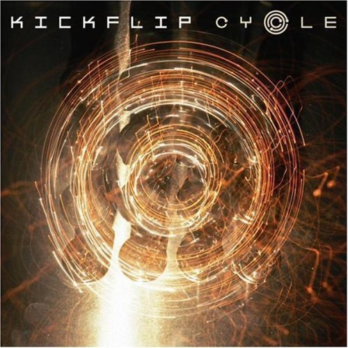 CD cover for “Kickflip - Cycle” featuring abstract orange light trails.