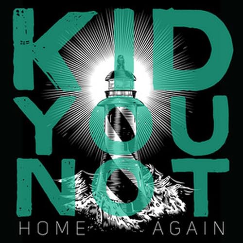 Kid You Not “Home Again” vinyl record cover with lighthouse illustration.