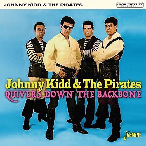 "CD cover featuring Johnny Kidd & The Pirates, four men posing in pirate attire."
