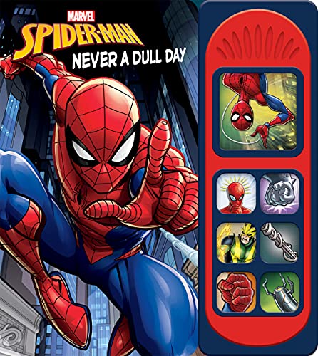 Spiderman sound book with large image of hero and button panel.