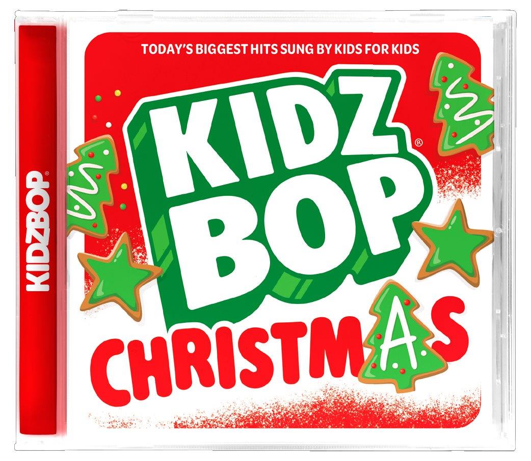 "KIDZ BOP Christmas" CD cover featuring green cookies and red text on a white background.