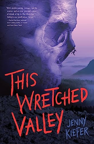 Book cover: skull shape with a tiny figure, purple and red text.