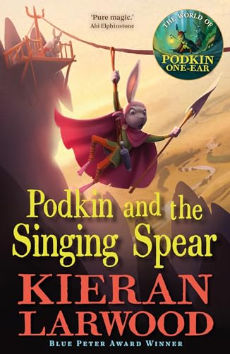 Book cover: anthropomorphic rabbit hero with a spear, fantasy landscape.