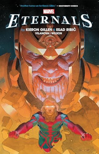 Comic book cover for "Eternals" featuring a masked figure and Ikaris.