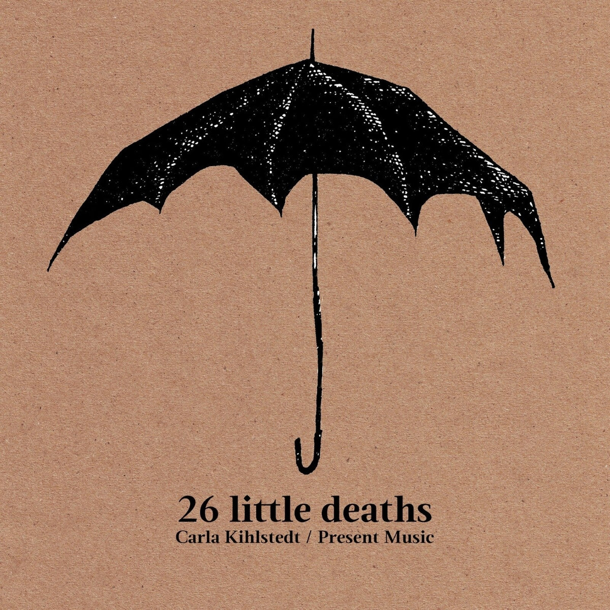 CD cover: black umbrella illustration over a tan background, text below.
