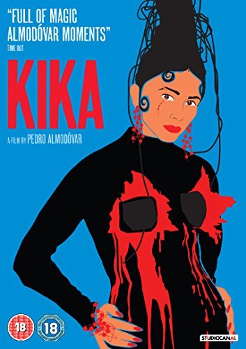 Kika DVD cover: woman with dramatic makeup and red paint splatters.
