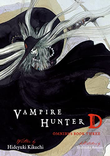 Book cover featuring a long-haired figure in a black hat and cape by Yoshitaka Amano.