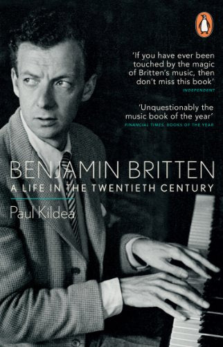 Book cover featuring composer Benjamin Britten at a piano.