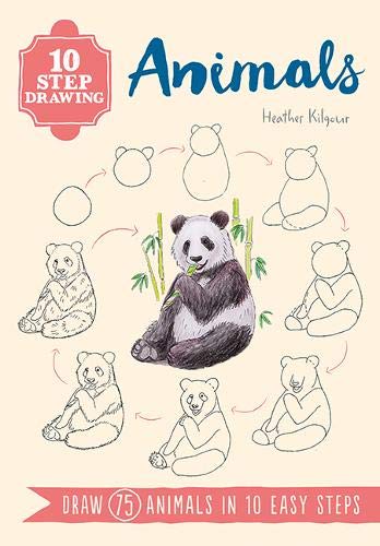 Book cover showing a panda drawing tutorial with steps arranged in a circular pattern.